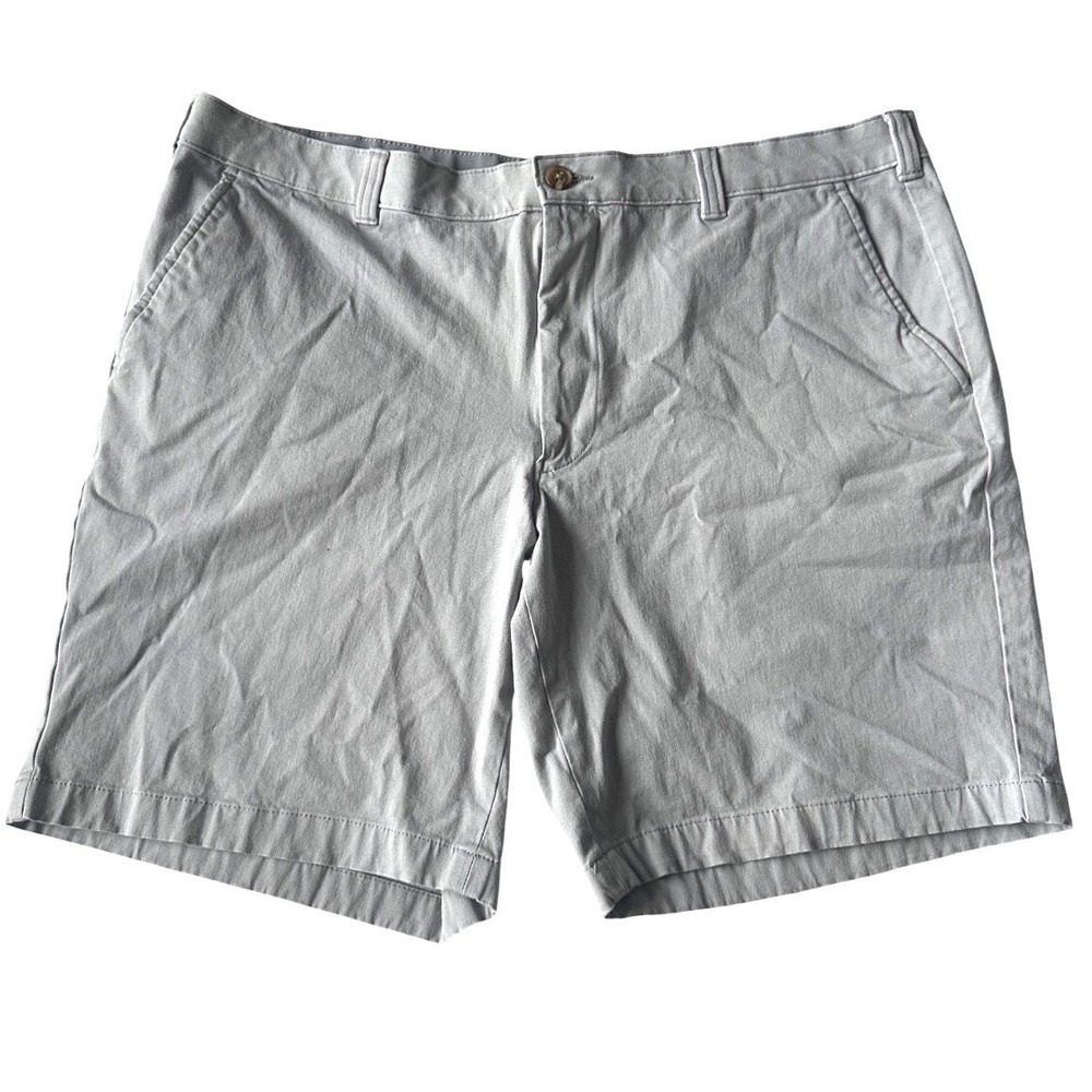 Club Room Chino Shorts Size 38 W Grey Zip Elastic Band Pockets Mid Rise 8.5‎